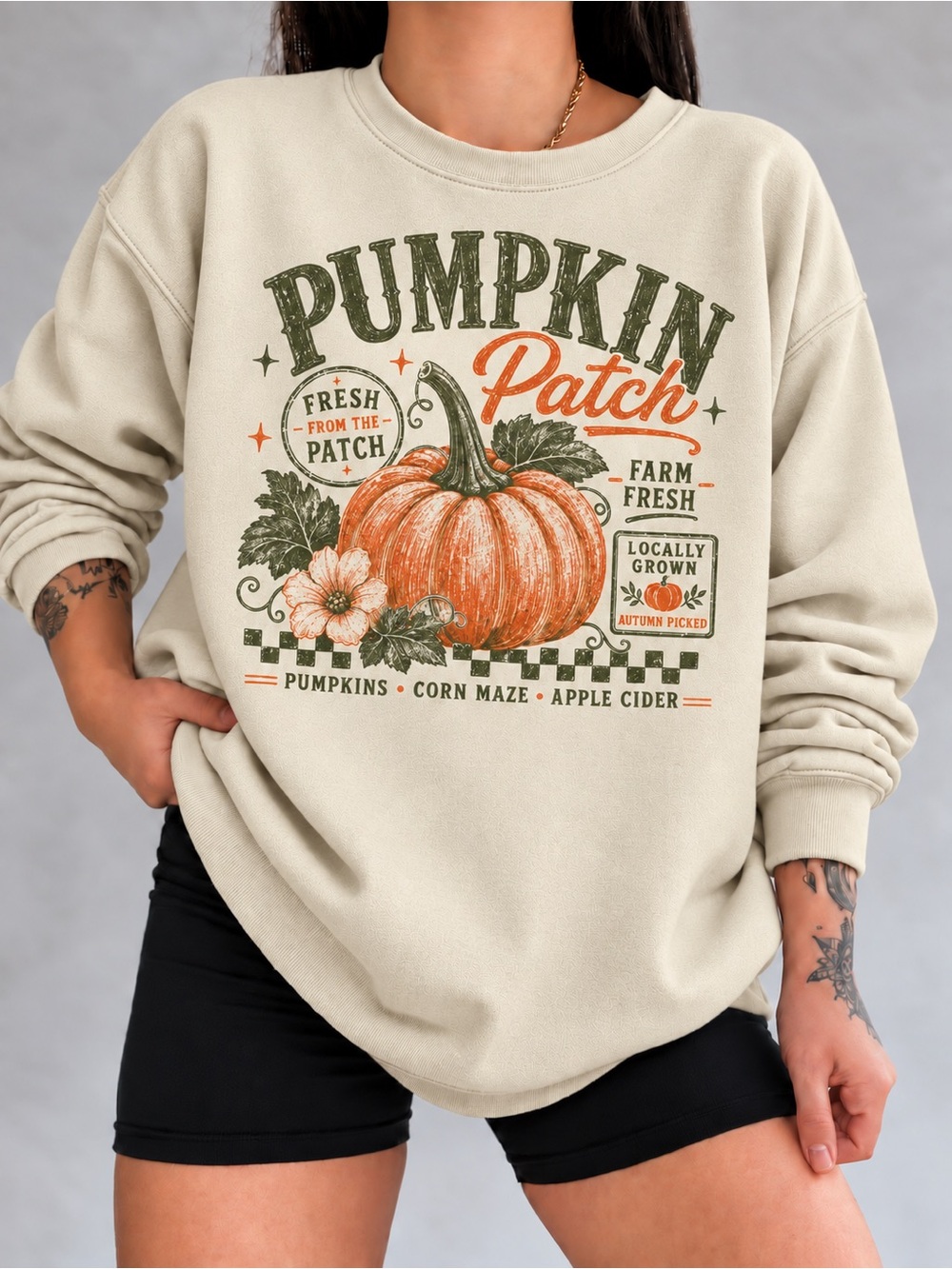 Fall Pumpkin Patch Unisex Sweatshirt Cozy Farm Fresh Crewneck
